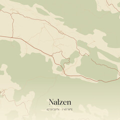 Obraz premium Vintage map of Nalzen, France.