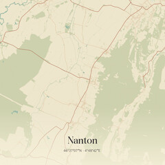 Naklejka premium Vintage map of Nanton, France.