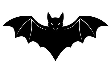 Halloween black bat silhouette isolated on a white background. 