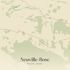 Obraz premium Vintage map of Neuville-Bosc, France.