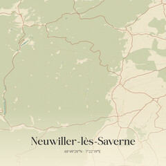 Obraz premium Vintage map of Neuwiller-lès-Saverne, France.