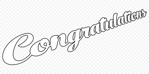 Hand written Congratulations calligraphy text, vector Lettering. Calligraphic banner . Congratulations. Wavy elegant calligraphy spelling for decoration on holidays. EPS 10.