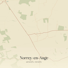 Vintage map of Norrey-en-Auge, France.