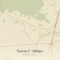 Naklejka premium Vintage map of Noron-l'Abbaye, France.