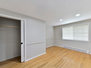 Modern residential empty bedroom interior