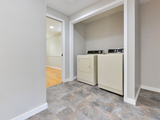 Modern residential laundry room interior