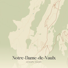 Obraz premium Vintage map of Notre-Dame-de-Vaulx, France.