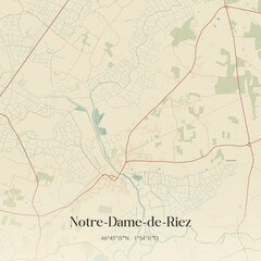Obraz premium Vintage map of Notre-Dame-de-Riez, France.