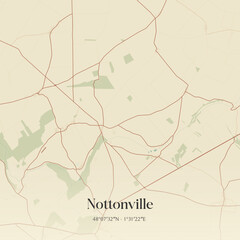 Obraz premium Vintage map of Nottonville, France.
