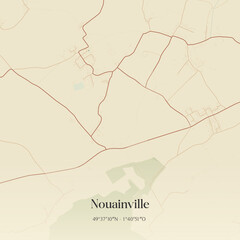 Obraz premium Vintage map of Nouainville, France.