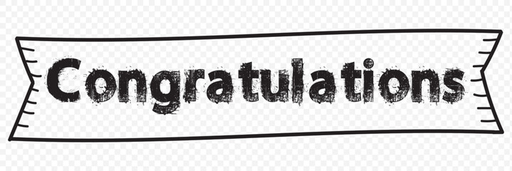 congratulations decorative design lettering on plain Transparent background.  EPS 10.
