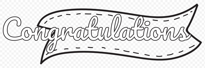 congratulations decorative design lettering on plain Transparent background.  EPS 10.