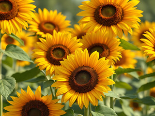 Fototapeta premium sunflowers in the garden