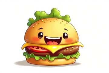 Obraz premium funny cartoon hamburger