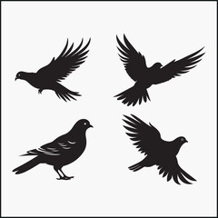 Obraz premium silhouettes of birds vector, dove