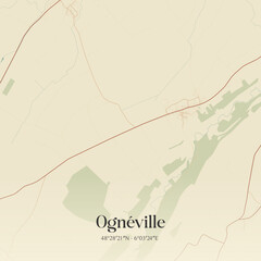 Obraz premium Vintage map of Ognéville, France.