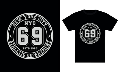 69 number typography t-shirt design