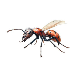 Naklejka premium Detailed Illustration of a Flying Ant, watercolor painting illustration isolated on white background
