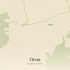 Fototapeta premium Vintage map of Oron, France.