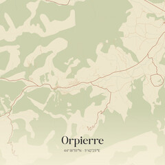Obraz premium Vintage map of Orpierre, France.