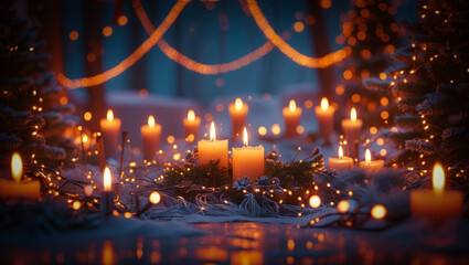 Obraz premium Spa Concept - With Candle And Flowers. Generative AI.