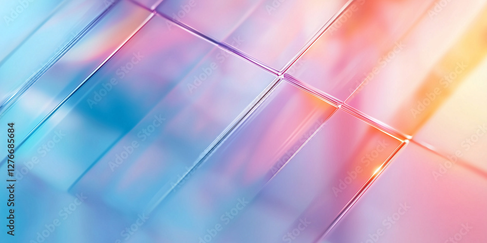 Aufkleber abstract geometric design with vibrant colors and soft gradients