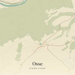 Obraz premium Vintage map of Osse, France.