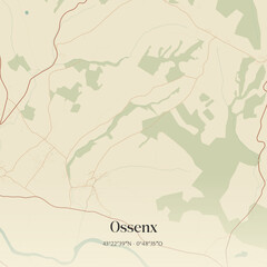 Obraz premium Vintage map of Ossenx, France.
