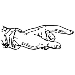 Hand pointing engraving icon