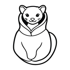 Fototapeta premium ferret snuggled in a hoodie pocket