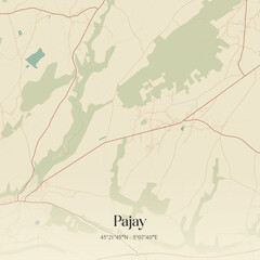 Naklejka premium Vintage map of Pajay, France.