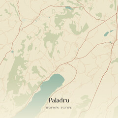 Obraz premium Vintage map of Paladru, France.