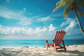 Tropical beach chair furniture outdoors.