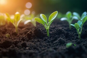 Fototapeta premium Agriculture, World Soil Day, World Environment Day, Sustainability Green Background Image