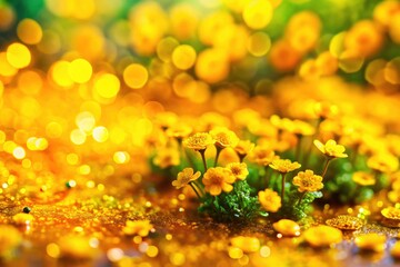 Tilt-shift miniature painting: a vibrant yellow watercolor abstract art background. Perfect for creative projects.