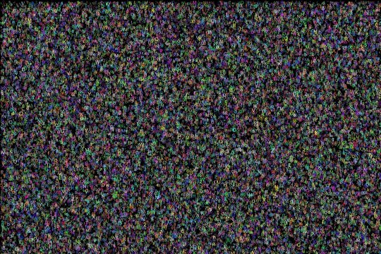 Random letters and numbers forming a computer virus-like chaotic pattern