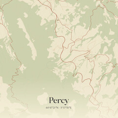 Obraz premium Vintage map of Percy, France.