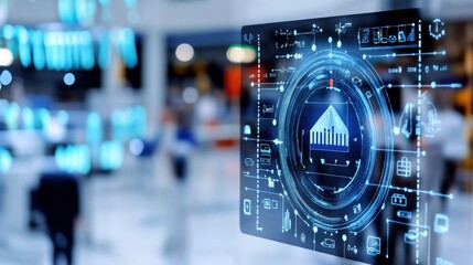 Digital analytics dashboard revolutionizes business insights in modern offices data visualization technology interactive close-up innovation