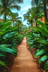 Obraz premium • Airy garden villa resort and spa on a spotless white background, accentuating a clean aesthetic free of visual clutter. Meticulous landscaping frames the building in a soft layer of greenery, 