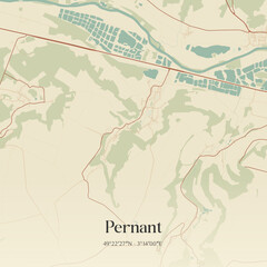 Naklejka premium Vintage map of Pernant, France.