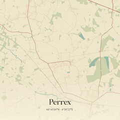 Obraz premium Vintage map of Perrex, France.