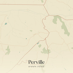 Obraz premium Vintage map of Perville, France.