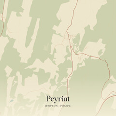 Obraz premium Vintage map of Peyriat, France.