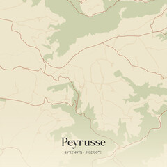 Obraz premium Vintage map of Peyrusse, France.
