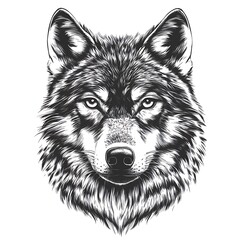 Fototapeta premium Wolf head portrait, wild animal, nature background, graphic design