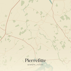 Obraz premium Vintage map of Pierrefitte, France.