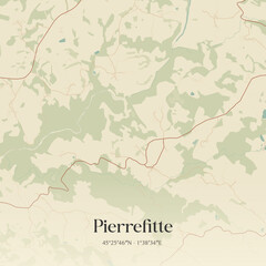 Obraz premium Vintage map of Pierrefitte, France.
