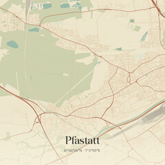 Naklejka premium Vintage map of Pfastatt, France.