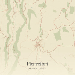 Obraz premium Vintage map of Pierrefort, France.