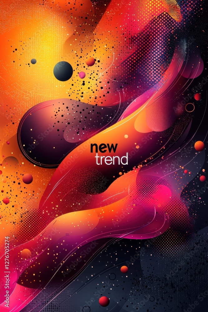 Poster vibrant abstract vector illustration with modern gradient shapes and flowing lines